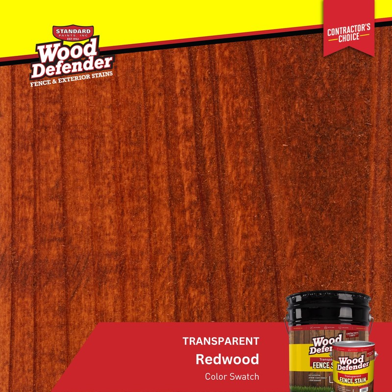 Wood Defender Transparent Fence Stain Redwood Gallon