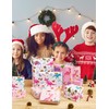 WERNNSAI Dinosaur Christmas Wrapping Paper 10 SHEETS Pink Christmas Flat
