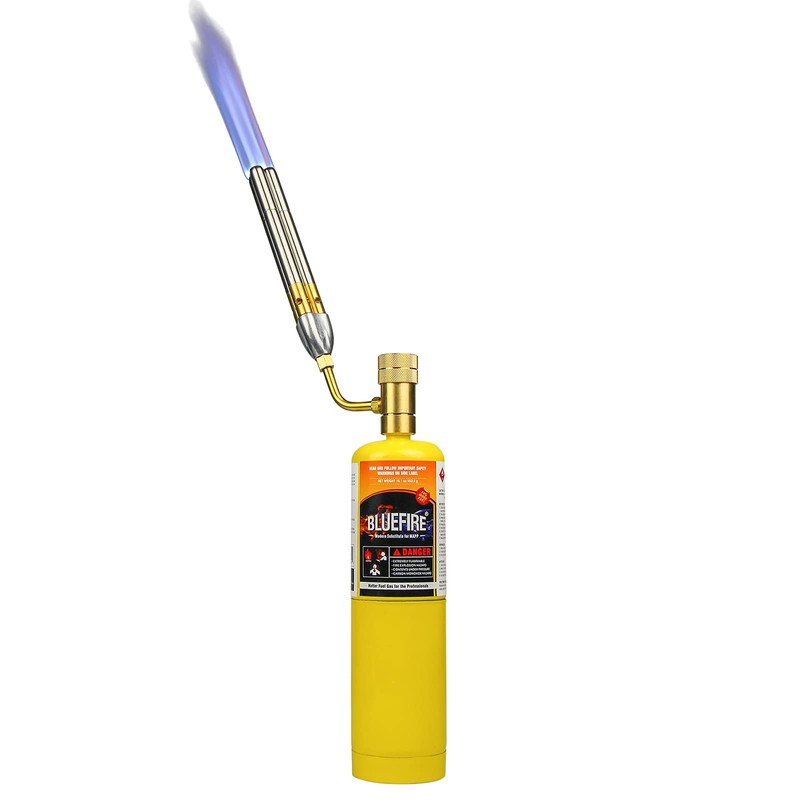 BLUEFIRE Triple Flame Jet Turbo Torch MAPP Kit,Manual Ignition Gas