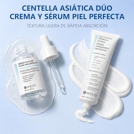 WEUD Skin Care Coreano 4 En 1 Kit, con 1 Crema Hidratante Niacinamida + 1 Serum Centella Asiatica + 1 Suero Arbutina + 1 Suero Péptidos Propóleo, Crem