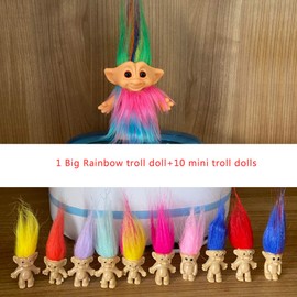 Yintlilocn-Paquete de 11 muñecas clásico Troll, muñecas de la suerte cromáticas adorables para colecciones, proyectos escolares, artes y manualidades, recuerdos de fiesta