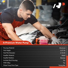 A-Premium Engine Water Pump with Gasket and O-Ring Compatible with Mitsubishi 3000GT 1991-1999, Diamante 1992-1995 & Dodge Stealth 1991-1996, 3.0L