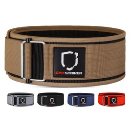 Gym Striker® Weight Lifting Belt Premium Self-Locking Gym Belts weightlifting belt Adjustable Back Lumbar Support Fitness Belt Athlete preferred Powerlifting Deadlift CrossFit Dip Squat [Tan, XS]