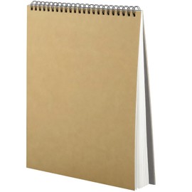 BNPHSIN A4 Sketch Books, Spiral Bound Sketch Pad, 120 Pages 60 Sheets Drawing Pads, Kraft Cover Hardback Sketch Pad, Sketch Book for Landscape, Artist Painting, Watercoulor