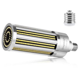 DragonLight 80W Commercial Grade Corn LED Light Bulb Fanless(600 Watt Equivalent) E26/E39 Large Mogul Base LED Lamp 5000K Daylight 9,600Lumen