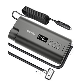 YANTU Portable Air Compressor Tire Inflator,Wired Electric Pressure Car Air Pump, 12V Dc Small Auto Tire Pump with Digital Display Auto Shut Off for Car,Bicycle,Motorcycle,Balls & Other Inflatables