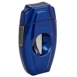 Xikar VX2 Blue V-Cut Cigar Cutter with Stainless Steel Blades & Secure Lock, Clips up to 70 Ring Gauge Cigars | 64 RG Bowl Spring-Loaded Deep V-Cut Cigar Snipper | Cigar Accessories for Aficionados