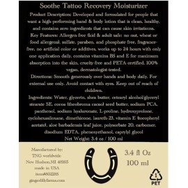 SOOTHE-tattoo recovery mousturizer Tattoo, unscented, lotion, aftercare, hydration, skin, moisturizer, organic