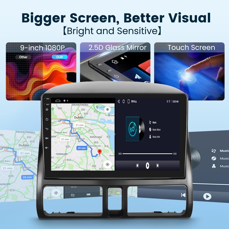 Car Radio Stereo for Honda CRV 2002-2006,Android 13 Wireless CarPlay/Android