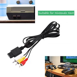 eboxer-1 Cable de Audio/Video RCA, 1.8 metros, Macho a Hembra, para N64 y Televisión