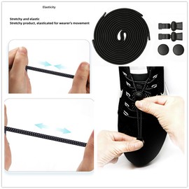 Copiel 6 Pairs of Elastic Shoelaces Without Tying Laces, Quick Release, Rubber Shoelaces for Children, Men, Women, Sports Runners, multicoloured