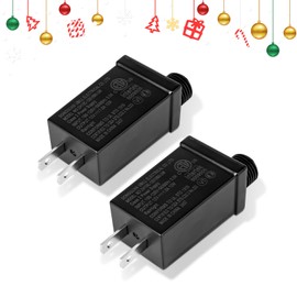 12V 1A Class 2 Power Supply, LED Transformer Replacement for Christmas String Light Yard, IP44 Waterproof Low Voltage Inflatable Adapter Plug, 2 Pack