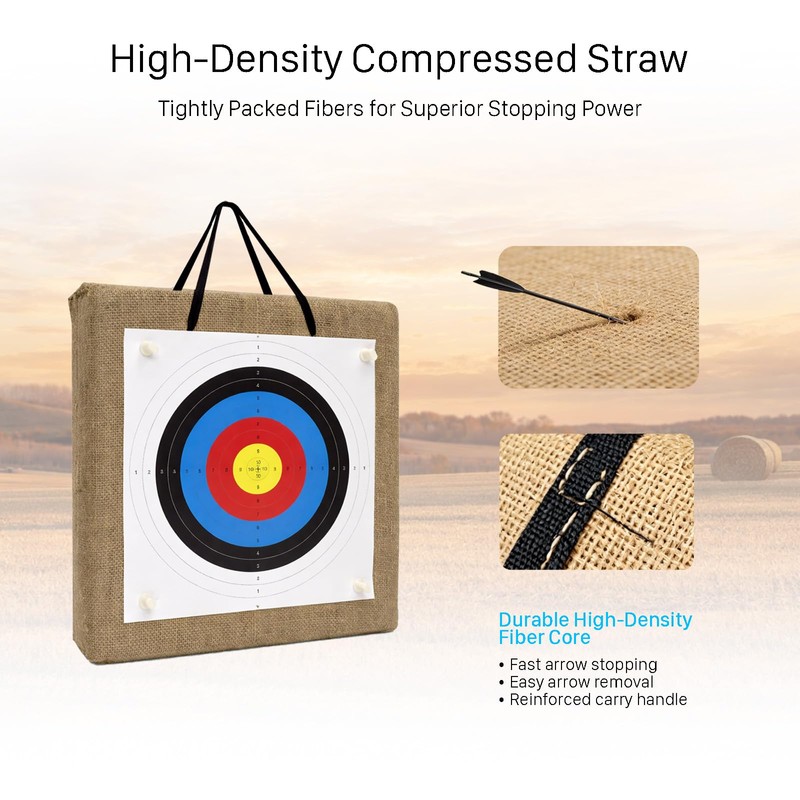 FANOWZUO 20 Inch Archery Target for Backyard Practice, Straw Bow
