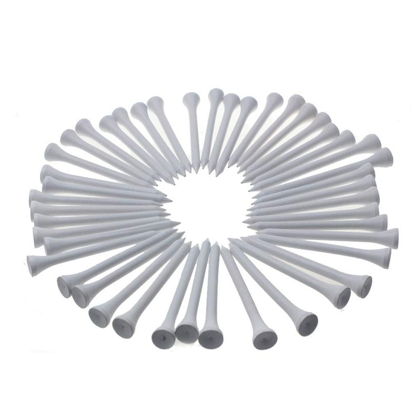 KOFULL 100 x White Wooden Golf Tee 70mm