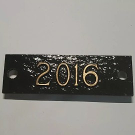 Unbranded 2016 Headstone Monument Date Plate Cast Bronze 1-1/4" x 4" Replacemt Yr Scrolls