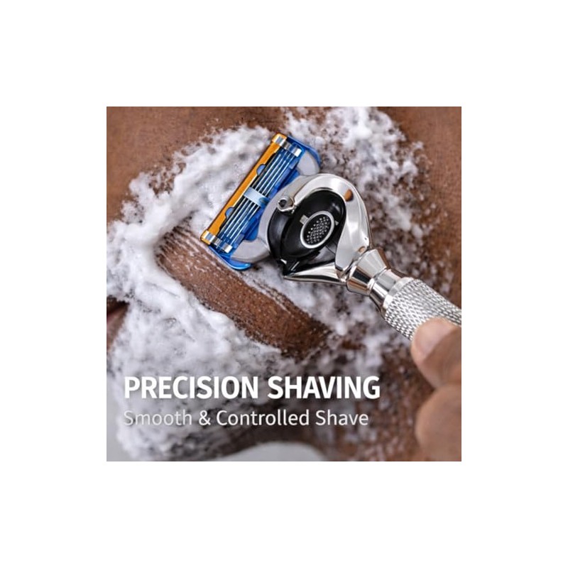 5 Blade Razor with Pivot Ball technology-All Chrome Diamond Pattern