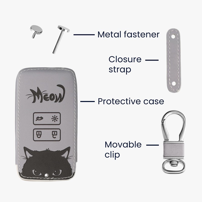 kwmobile Car Key Case Compatible with Renault 4-Button Smartkey Car