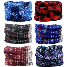 KINREE 6PCS Outdoor Magic Scarf, Elastic Headbands, Headscarves, Headwear, Mask (Retro Style)