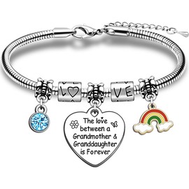 JMIMO Granddaughter Grandma Bracelets For Women Girls Adjustable Snake Bangle Bracelets Gifts for Birthday Christmas Family Jewellery