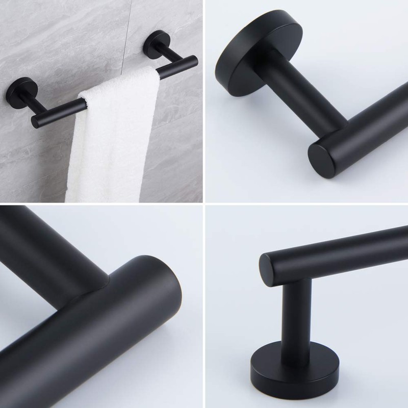 Matte Black Hand Towel Bar SUS 304 Stainless Steel 12-Inch