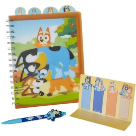 Innovative Designs Bluey Tab Journal Spiral Notebook, Ballpoint Pen, Sticky Tabs, 96 Lined Pages