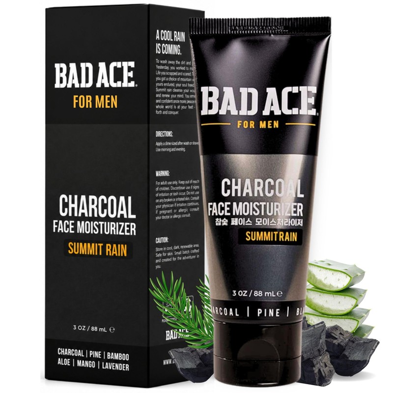 BAD ACE Humectante Facial Carbón para Hombres - Summit Rain...