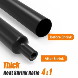 100Pcs Heat Shrink Tubing Kit-4:1 Ratio Adhesive Lined Marine Grade Shrink Wrap