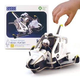 PLAYPRESS Spaceship and Space Ranger Astronaut Toy Set Pop-out Playset - Eco-Friendly Building Toys - Easy Storage - Construction Toys for Ages 4+