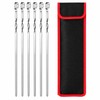 6-Piece Stainless Steel BBQ Skewer Set for Grilling – Flat