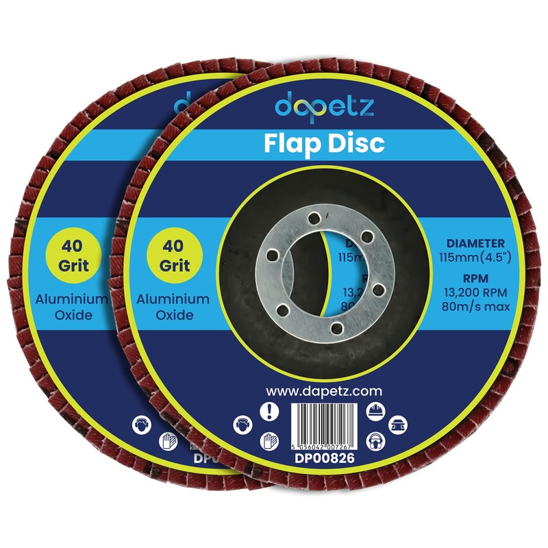 Dapetz ® Professioanl Abrasive Flap Discs 115mm 4.5" 40 Grit