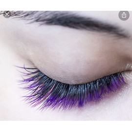 Alluring Synthetic Mink Lashes Reusable Strip False Eyelashes Cat-Eye, Fun Colored Lashes - Purple Tips
