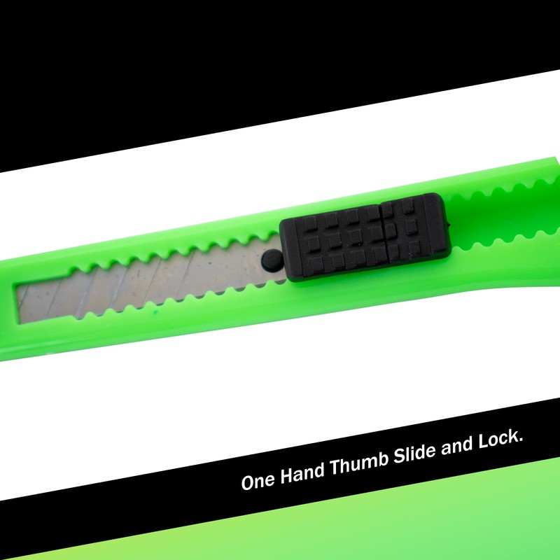 3 Neon Green Utility Knife Box Cutters Heavy Duty Industrial