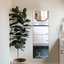 Delma Wall Mirror Full Length,Mirror Tiles,Full Body Mirrors for Home Gym(Glass,16x12''-4PCS),Over The Door,Entryway,Living Room,Bedroom,(Glass - 16'' x 12'' - 4PCS)