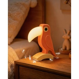 Toucan Sound Machine with 7 Colors Night Light, 30 Soothing Sounds, Orange | White Noise Machine, Home Decor for Kids & Adults, 5 Volume Levels, 1H Au