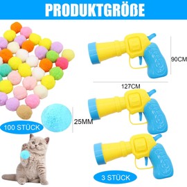 Pack of 103 Cat Toy Ball, Cat Toys, Cat Balls, Felt Balls, Cat Toy Set for Cats, Colourful