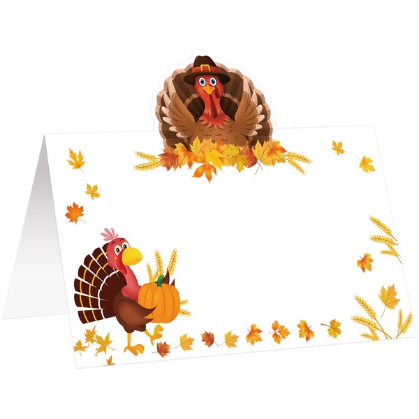 Treasure Cove Thanksgiving Table Place Cards Turkey Tent Name Cards