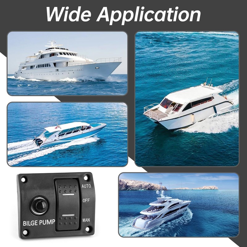 Kelepu 3 Way Bilge Pump Switch Panel with LED Indicator,