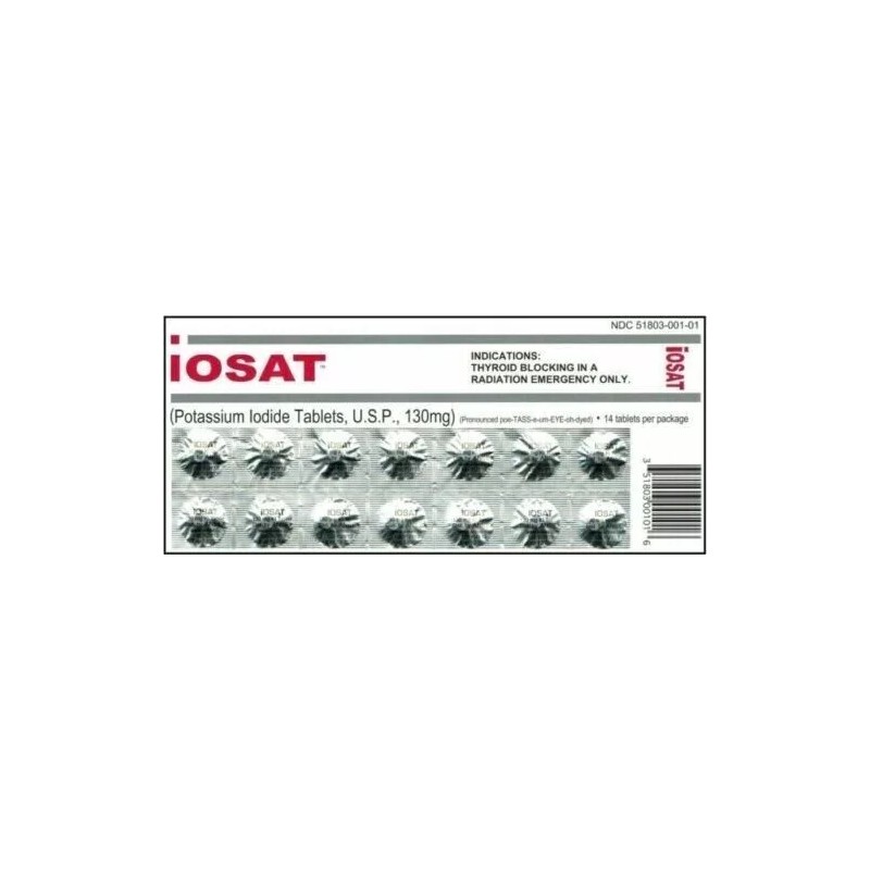 IOSAT Anti Radiation IOSAT Potassium Iodide Tablets 130MG 14 Tablets