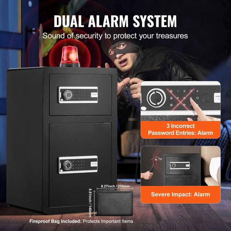 4.5 Cu.ft Double Door Safe Box with Key Lock and