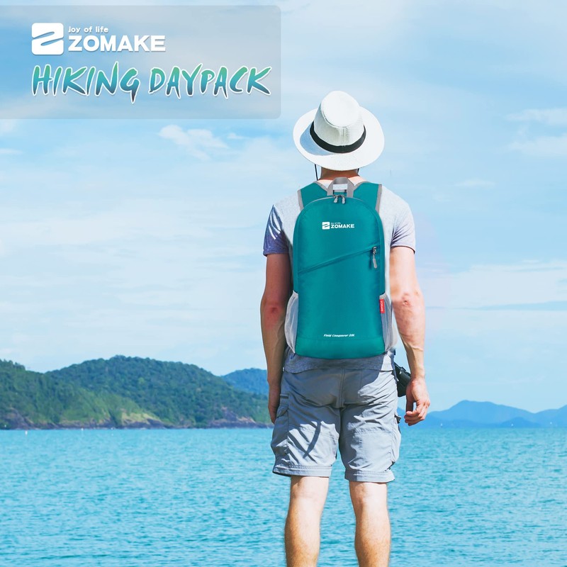 ZOMAKE Foldable Backpack Lightweight Rucksack 20L,Ultra Packable Small Backpacks Water