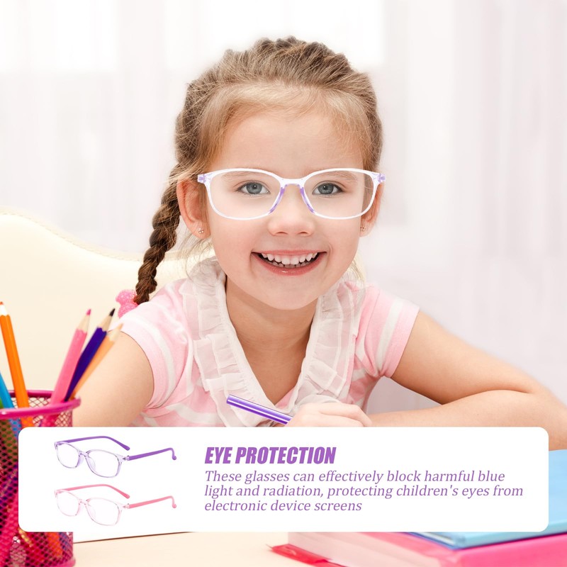 ExcellaElite Blue Light Glasses 2 Pairs Blue Light Glasses Kids,Suitable