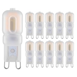 Sriomny G9 LED Bulb 2W Equivalent to 20、25W Halogen lamp 10-Pack T4 G9 Warm White 3000K 120V G9 Base, Crystal Chandelier, 360°Omni-Directional Lighting, Home Lighting Non-dimming