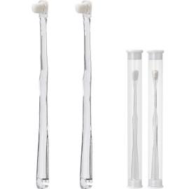 Useekoo 犬 歯ブラシ 猫 ペット用 2本セット 濃密極細毛 歯茎に優しい 口腔ケア 収納ケース付き 携帯用 持ち運び便利 小型犬 シニア犬