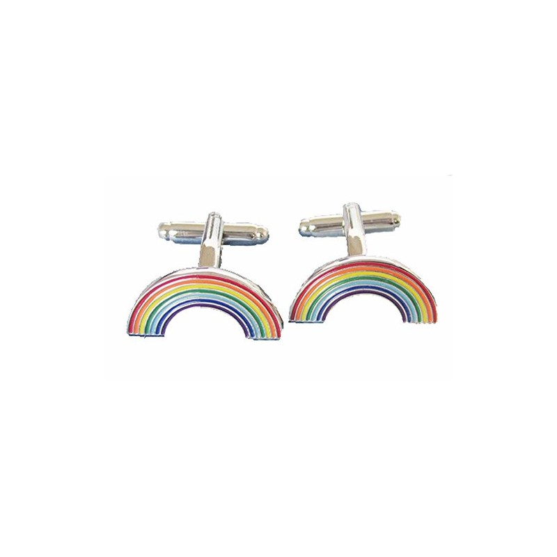 korpikus® Rainbow Theme Stainless Steel Cufflinks In Free Gift Bag