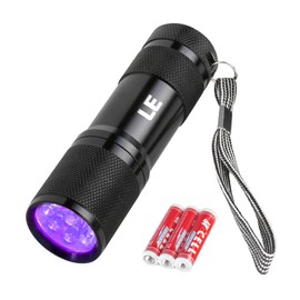 Lighting EVER Black Light Flashlight, Small UV Lights 395nm, Portable Ultraviolet Light Detector for Invisible Ink Pens, Dog Cat Pet Urine Stain, AAA Batteries Included