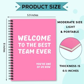 Sixrip Welcome to The Best Team Ever Pink Notebook - 160 Blank Pages Spiral Journal for Office Worker, New Hire Welcome Gifts, Employee Appreciation Present, Team Member Gifts for Coworker Colleague