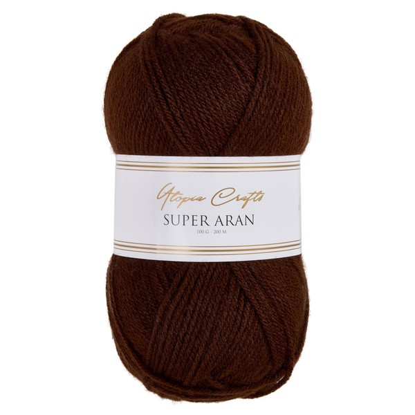 Utopia Crafts Super Aran Knitting and Crochet Yarn 100g (Espresso