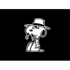 Unbranded Peanuts Spike WHITE vinyl decal for car windows weatherproof 4.6 x 3.5" USA