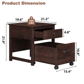 Rresyet Mini Fridge Stand with Movable Drawer, Heavy Duty Fridge Stand with Lockable Wheels, Storage Cabinet for Dorm, Kitchen, Living Room, Refrigerator Stand for Mini Fridge