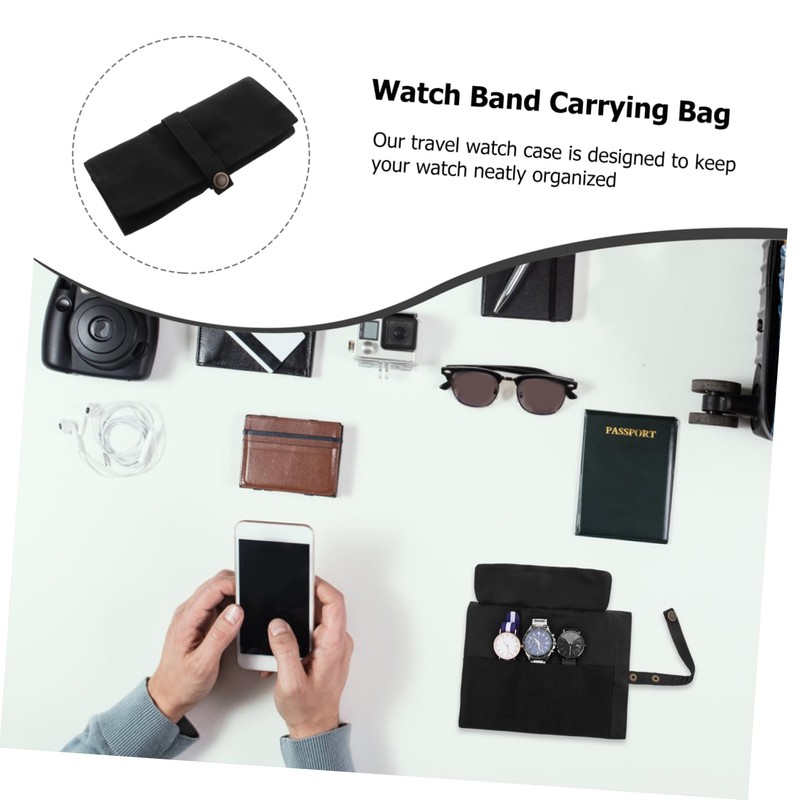 Beavorty Travel Organizer Roll for Watches Durable Nylon Watch Carrying